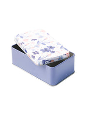 Mini Floral Tin Storage Box - Set Of 3, White - MARKET99