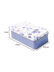 Mini Floral Tin Storage Box - Set Of 3, White - MARKET99