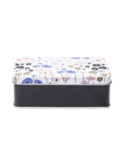 Floral Tin Storage Box - Set Of 3, White - MARKET99