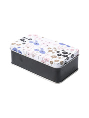 Floral Tin Storage Box - Set Of 3, White - MARKET99