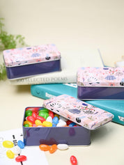 Floral Tin Storage Box - Set Of 3, Multi Color - MARKET99