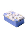 Floral Tin Storage Box - Set Of 3, Blue - MARKET99