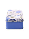 Floral Tin Storage Box - Set Of 3, Blue - MARKET99