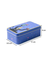 Animal Tin Storage Box - Set Of 3, Blue - MARKET99