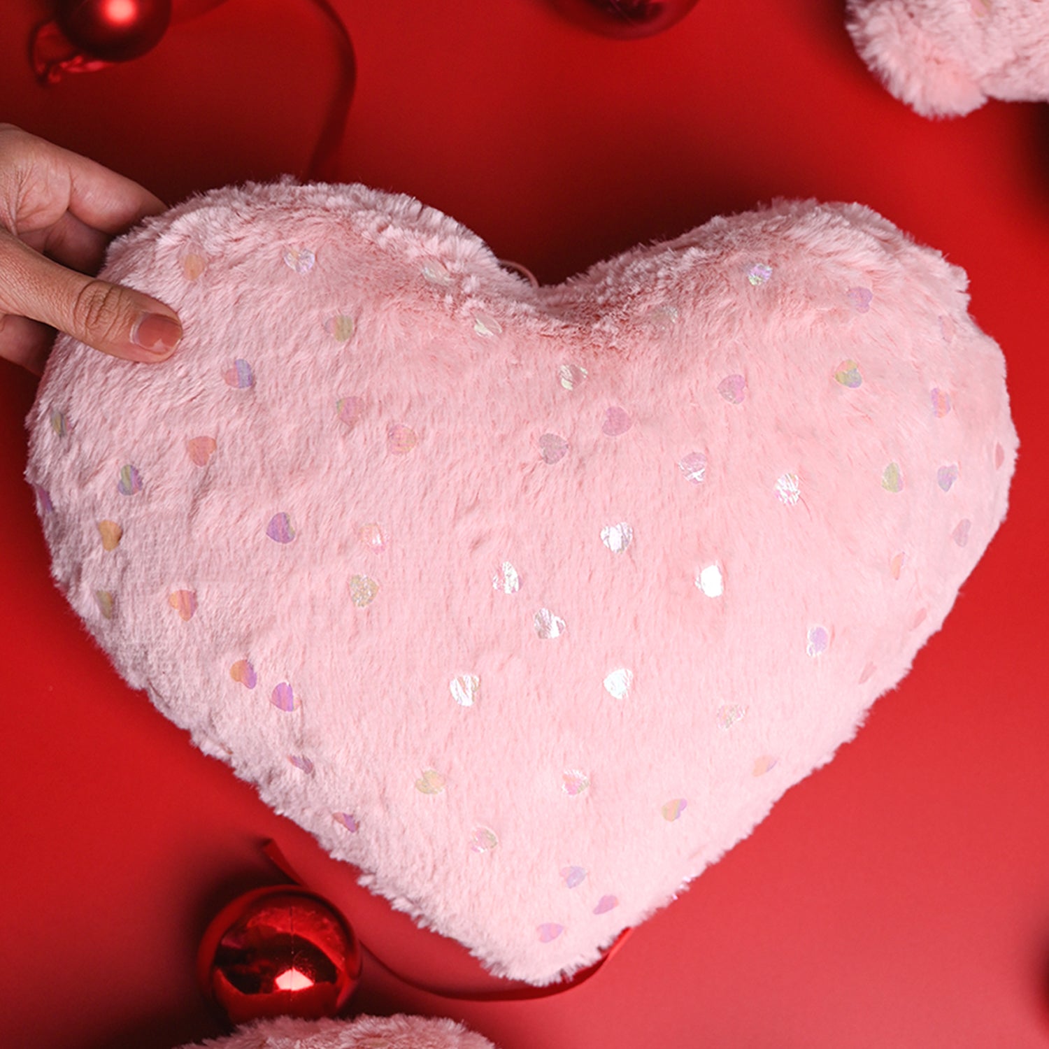 Valentine Pink Heart Soft Toy - 28CM