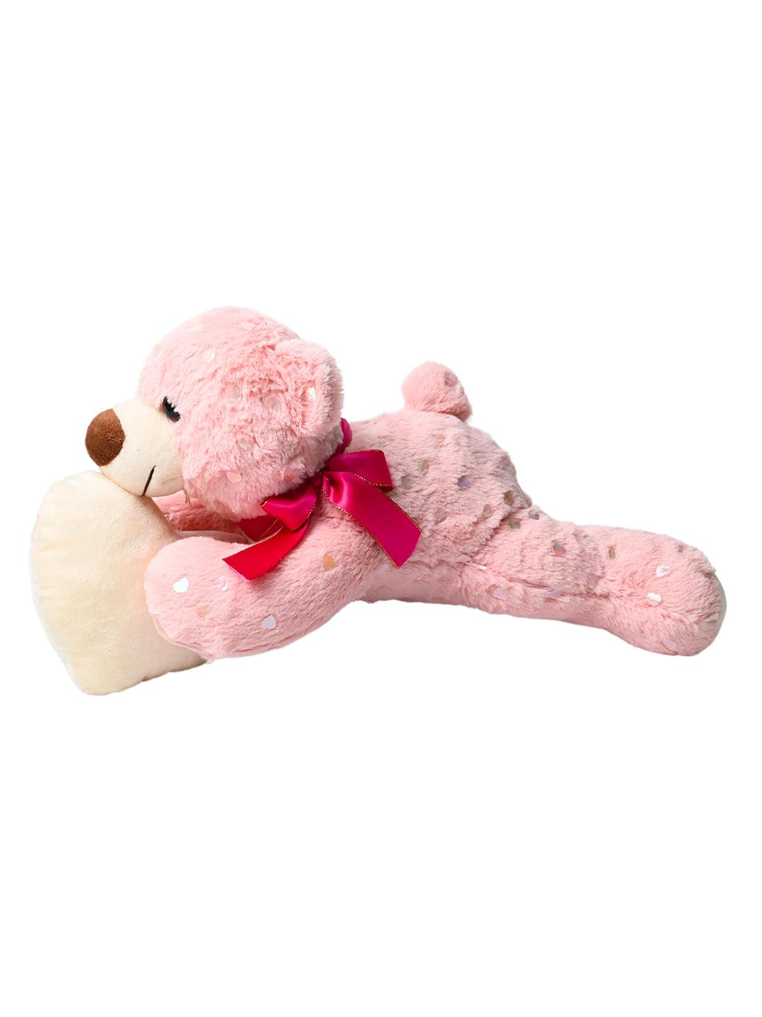 Valentine Pink Teddy Bear With Heart - 21.5CM - MARKET99