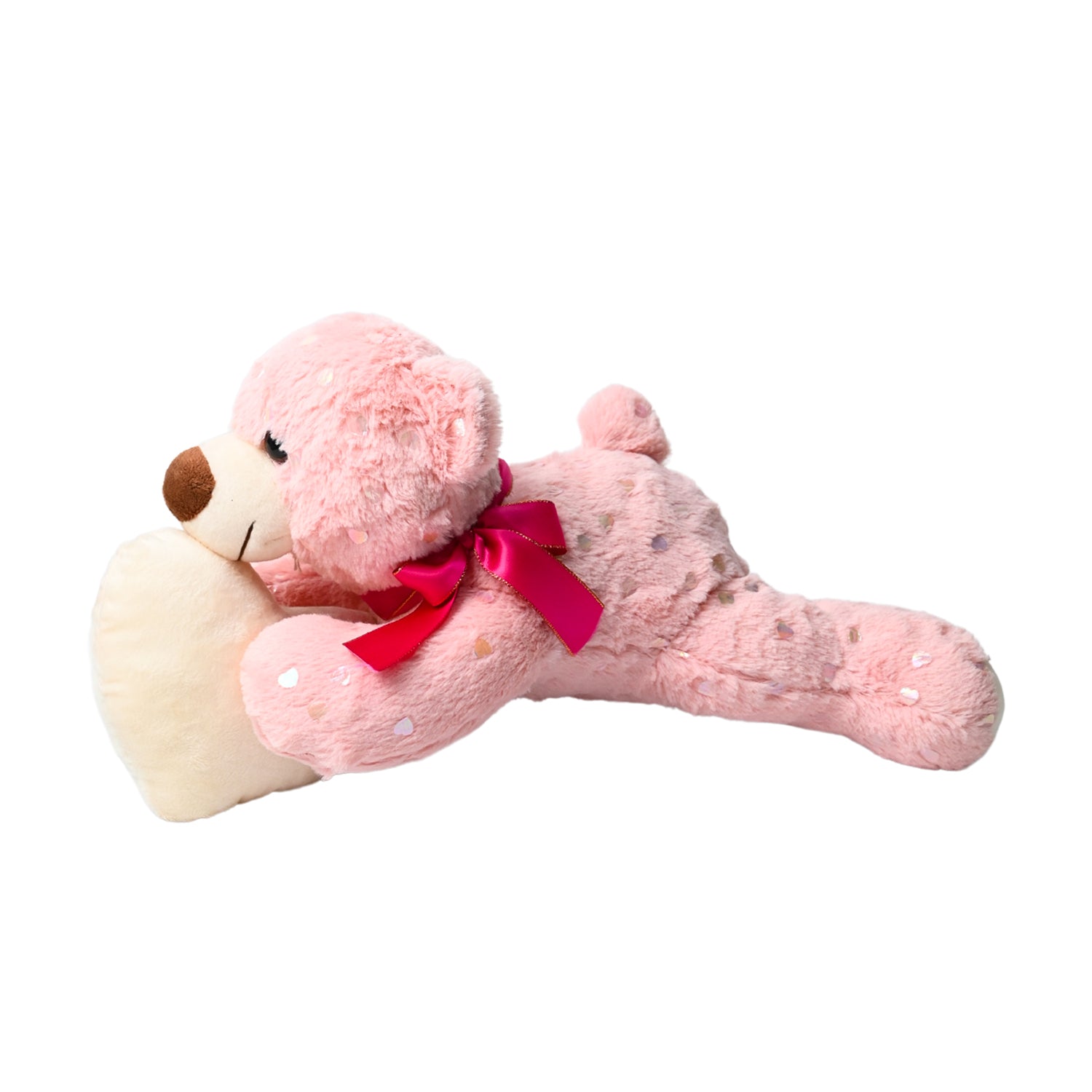 Valentine Pink Teddy Bear With Heart - 21.5CM