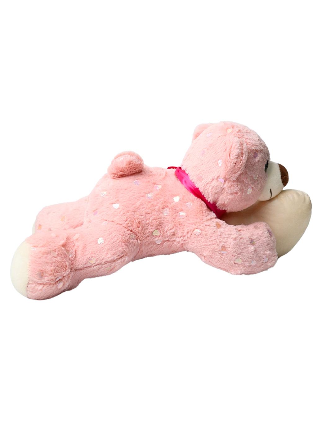 Valentine Pink Teddy Bear With Heart - 21.5CM - MARKET99