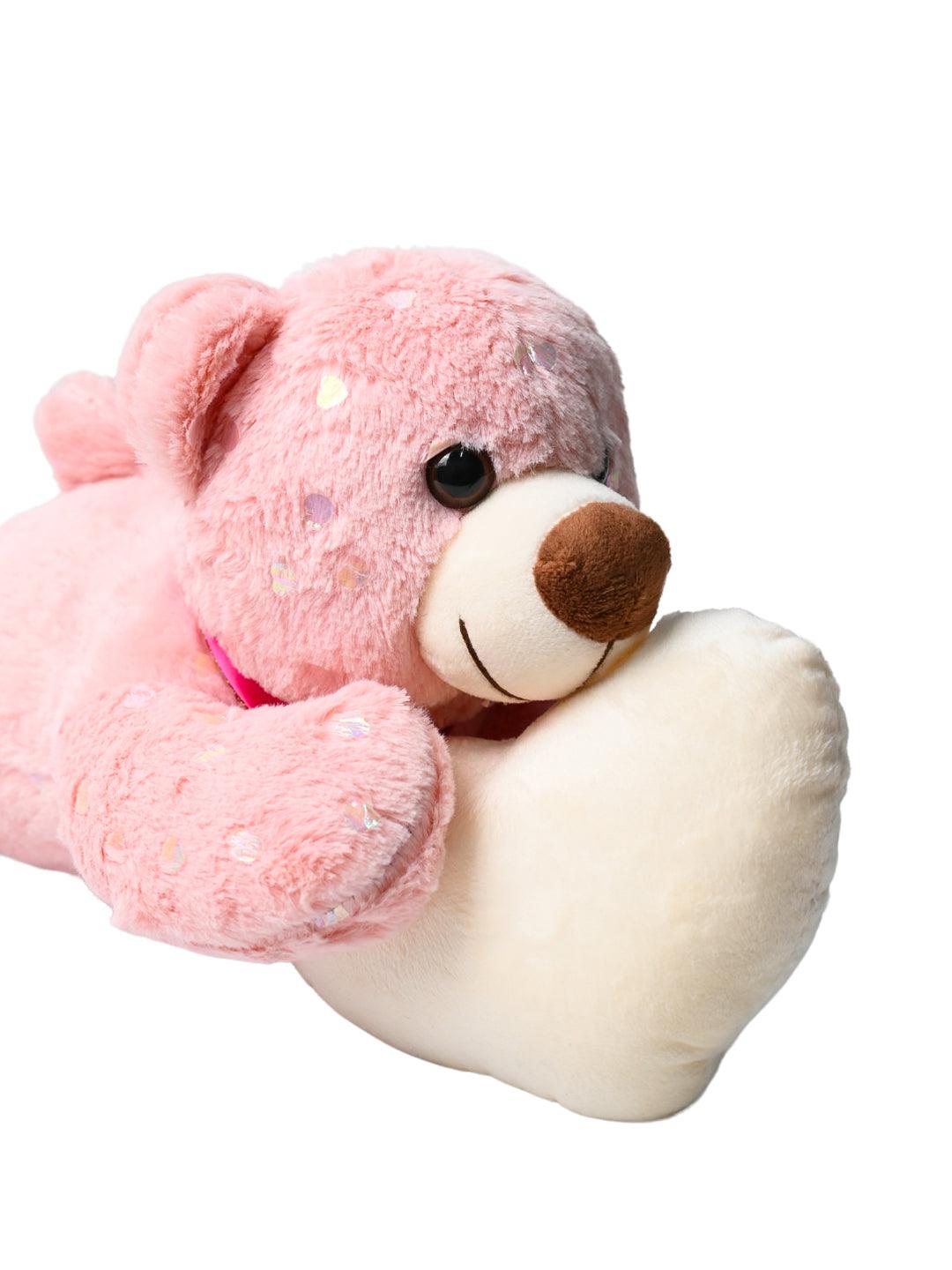 Valentine Pink Teddy Bear With Heart - 21.5CM - MARKET99