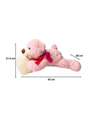 Valentine Pink Teddy Bear With Heart - 21.5CM - MARKET99