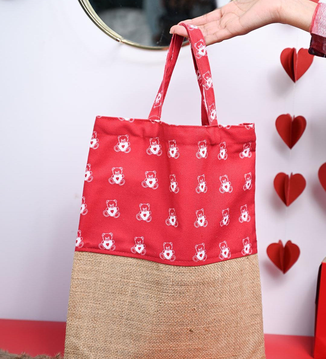 Valentine Gift Bag - Jute Fabric Bag - MARKET99