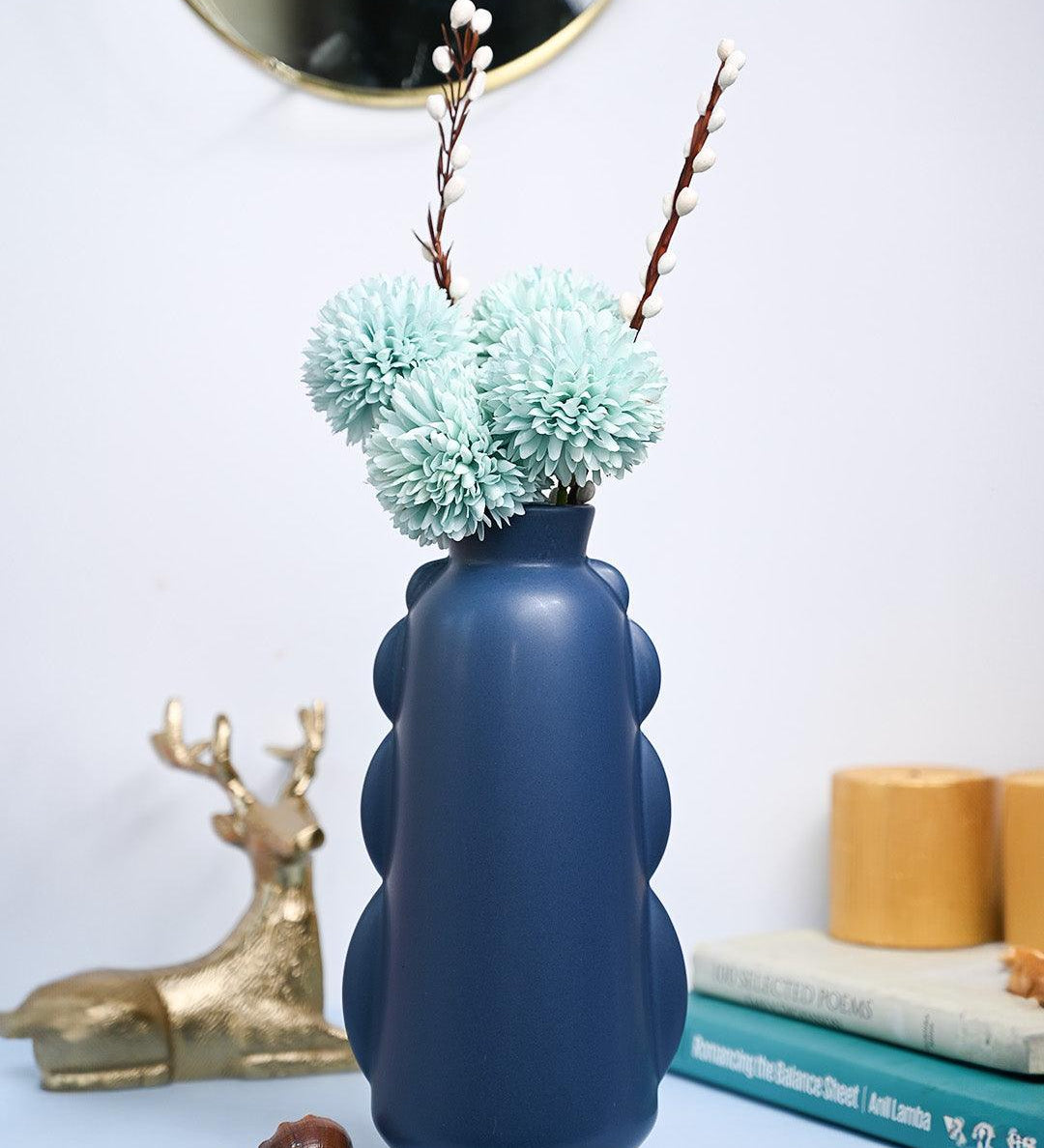 VON CASA Ceramic Blue Vase - MARKET99