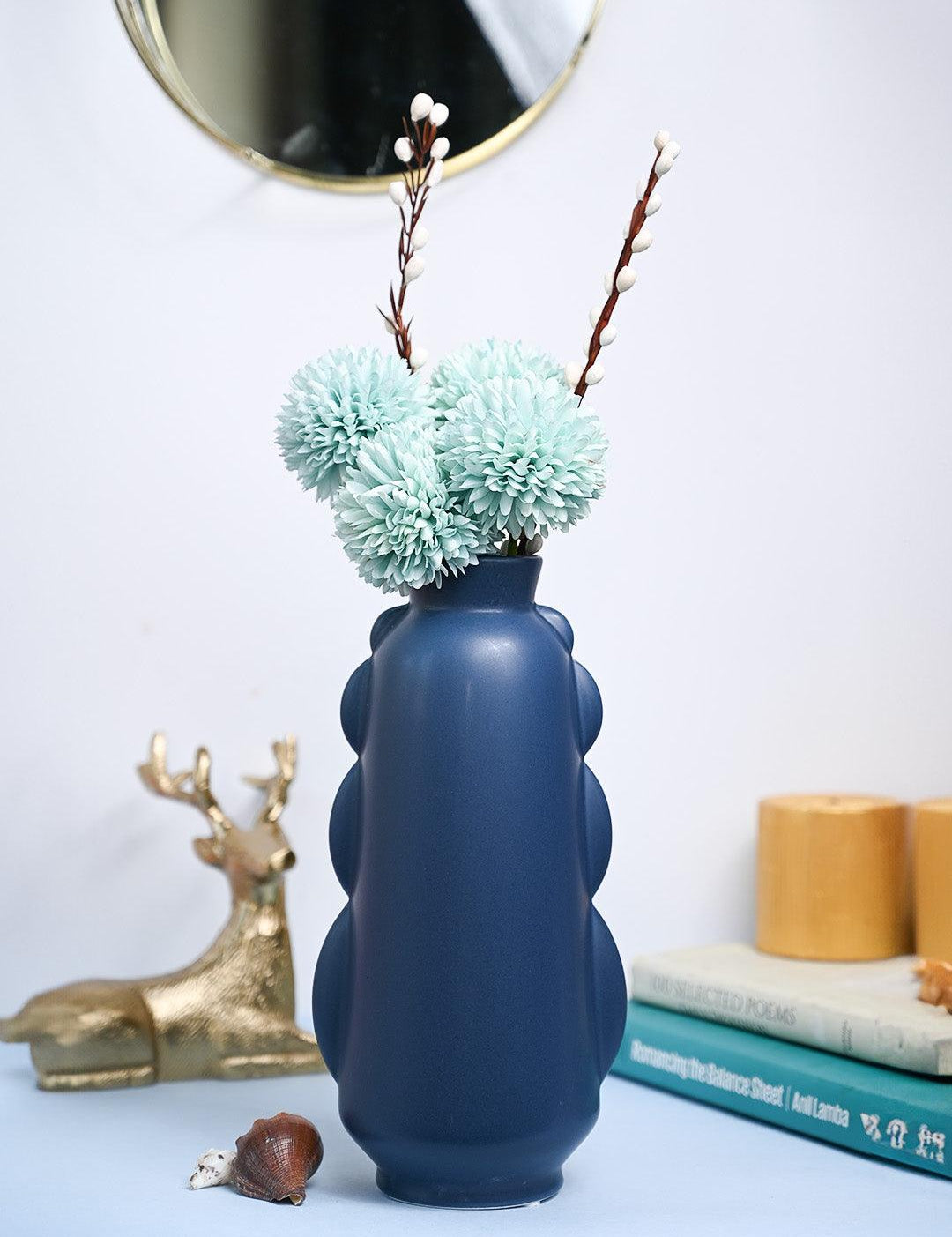 VON CASA Ceramic Blue Vase - MARKET99