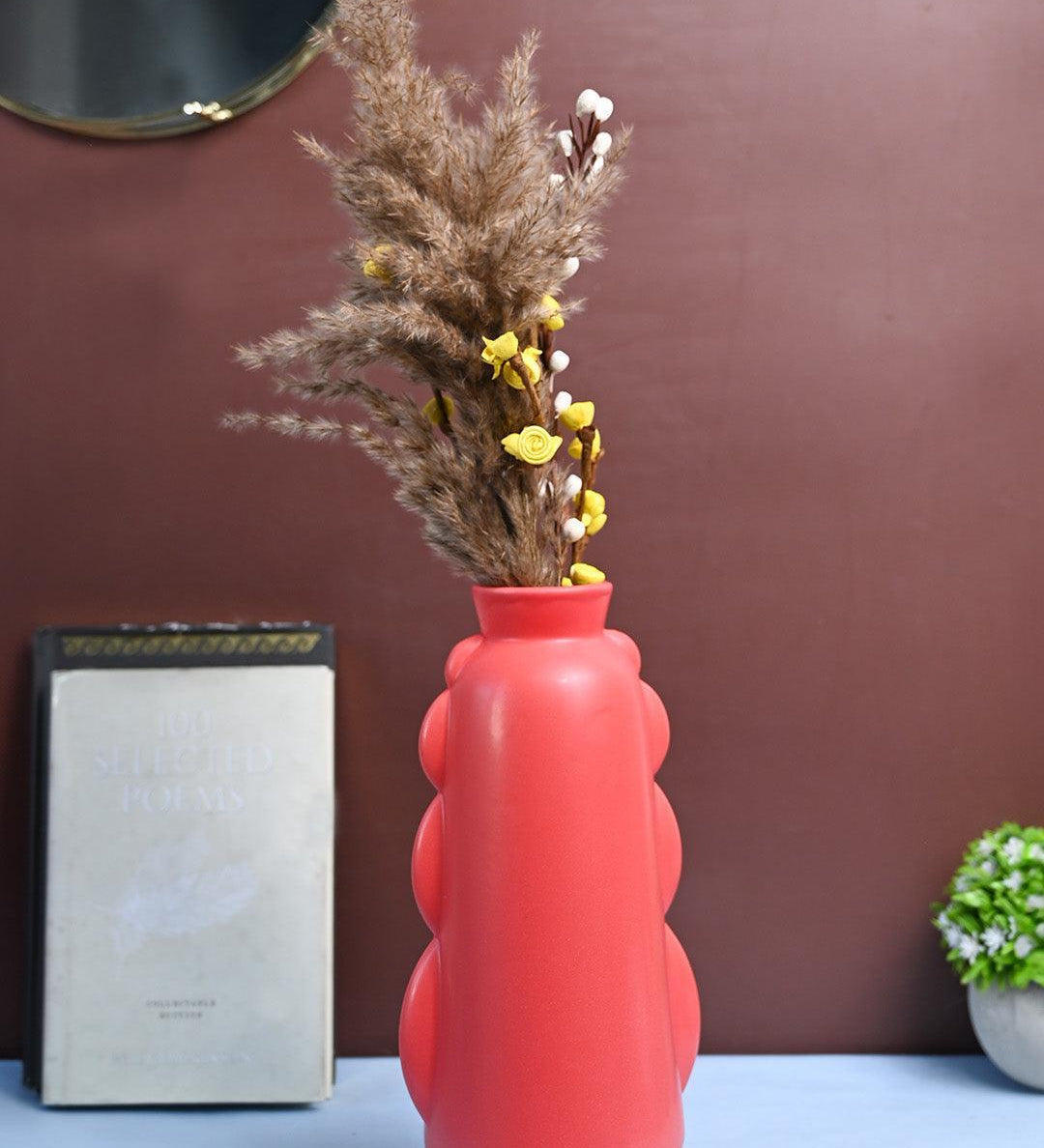 VON CASA Ceramic Red Vase - MARKET99