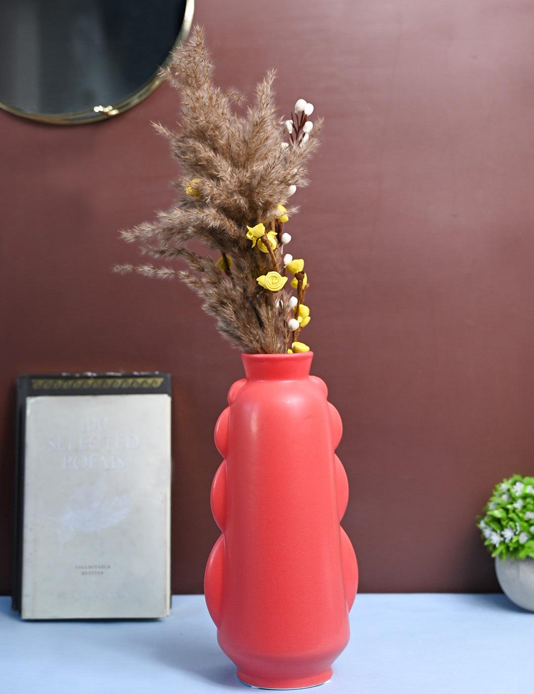 VON CASA Ceramic Red Vase - MARKET99