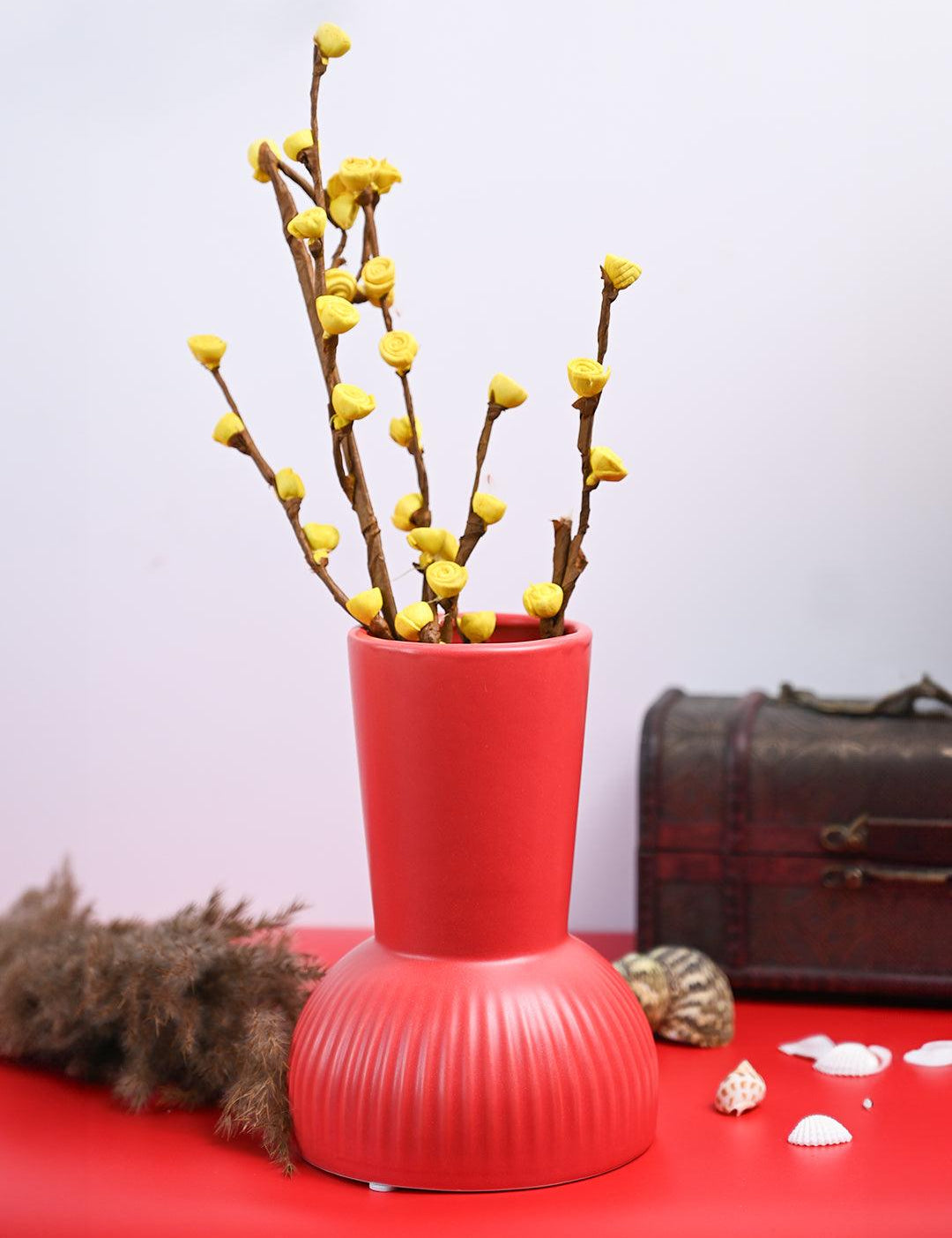 VON CASA Ceramic Red Vase - MARKET99