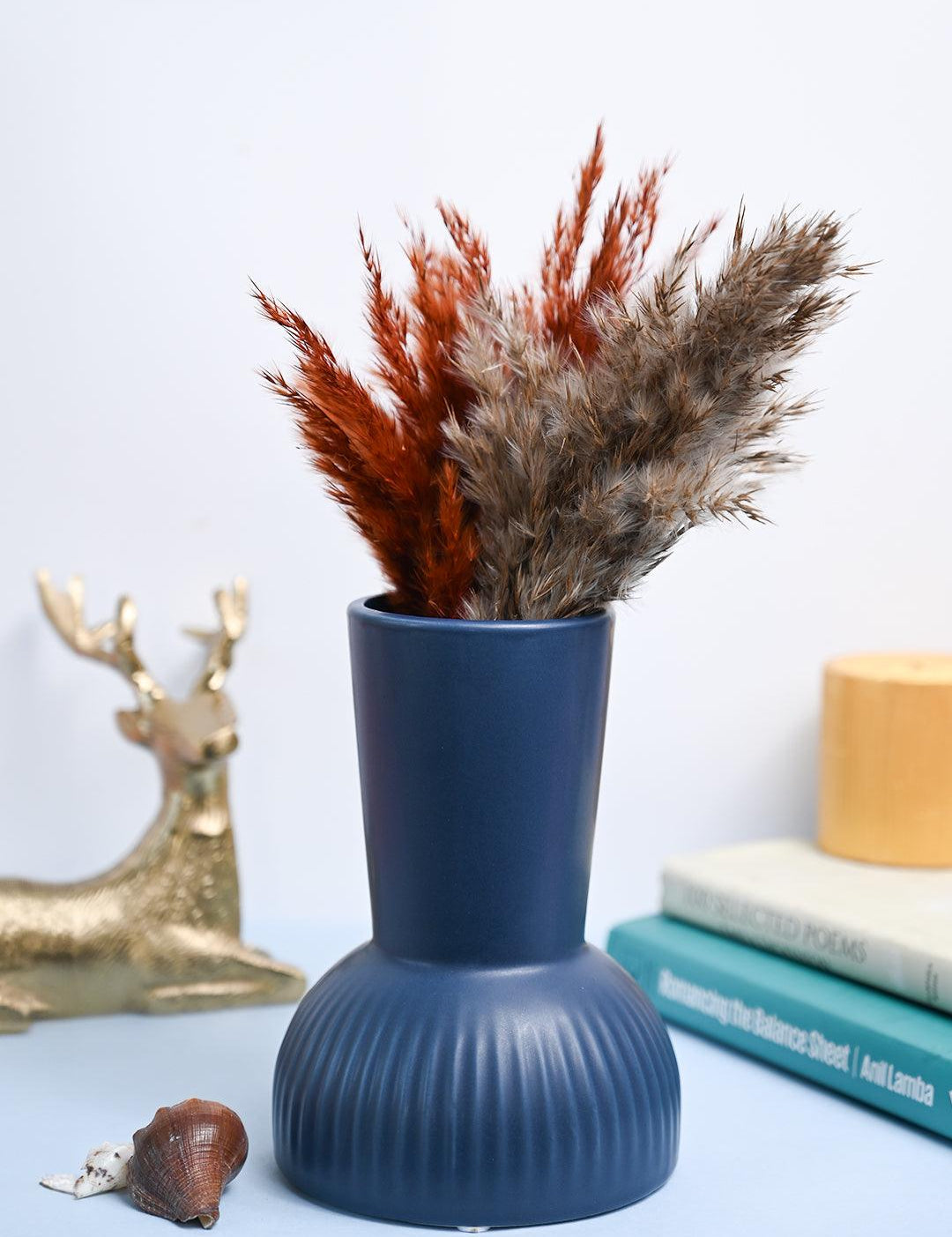 VON CASA Ceramic Blue Vase - MARKET99