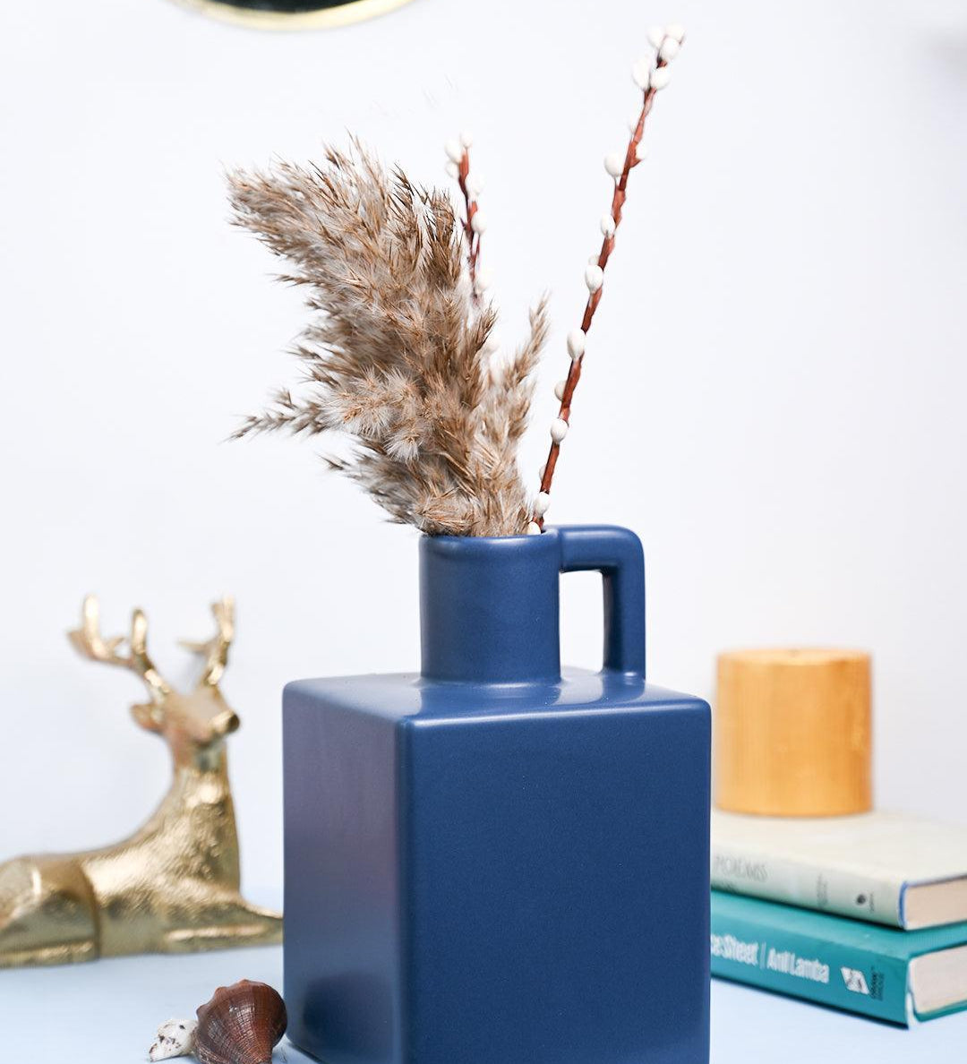 VON CASA Ceramic Blue Vase - MARKET99