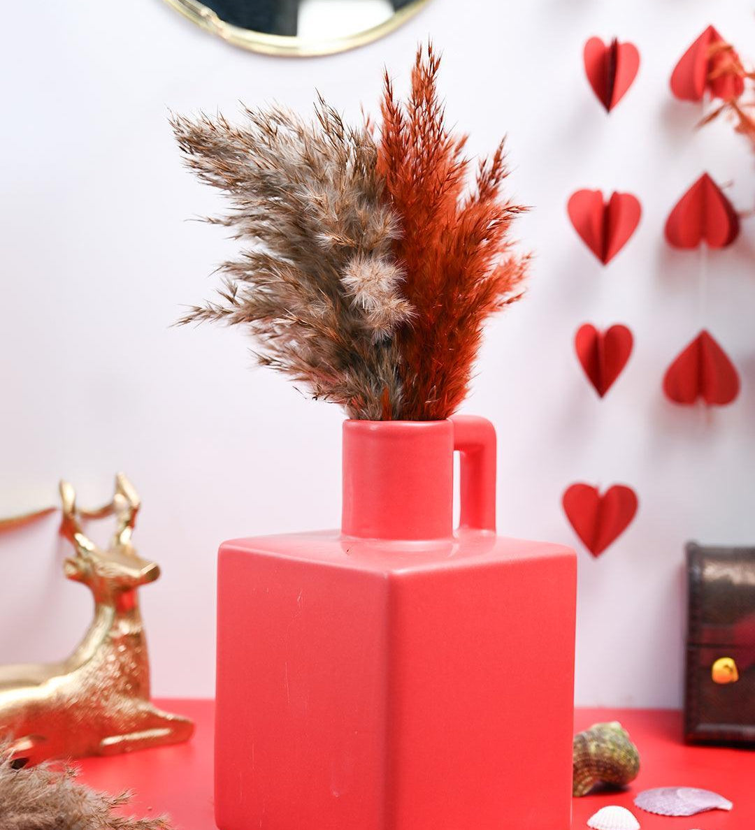 VON CASA Ceramic Red Vase - MARKET99