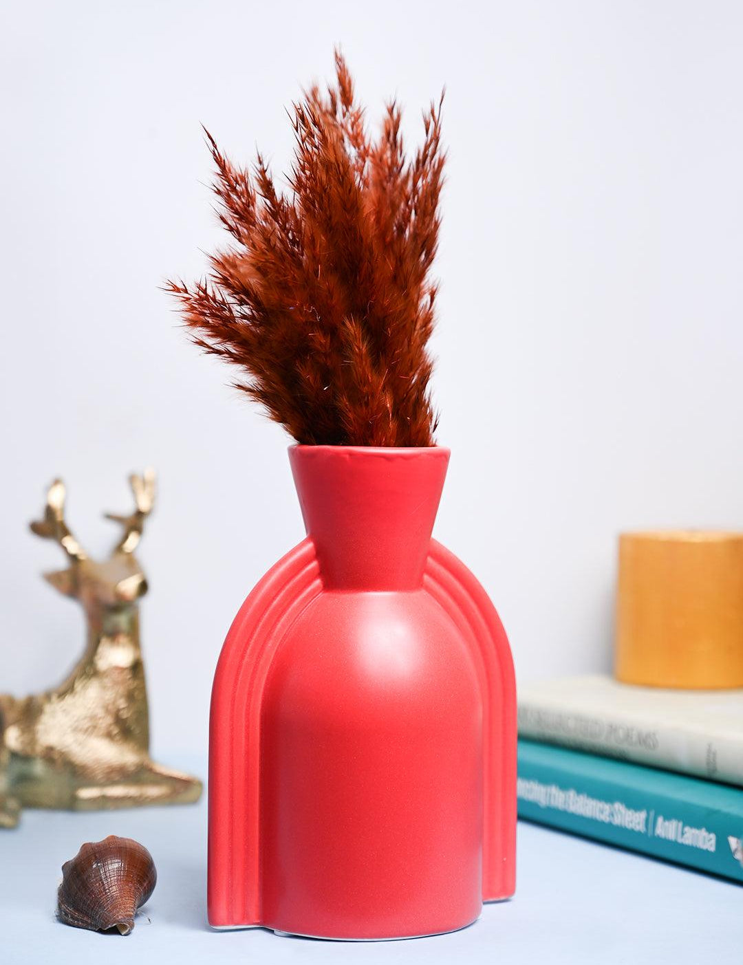 VON CASA Ceramic Red Vase - MARKET99