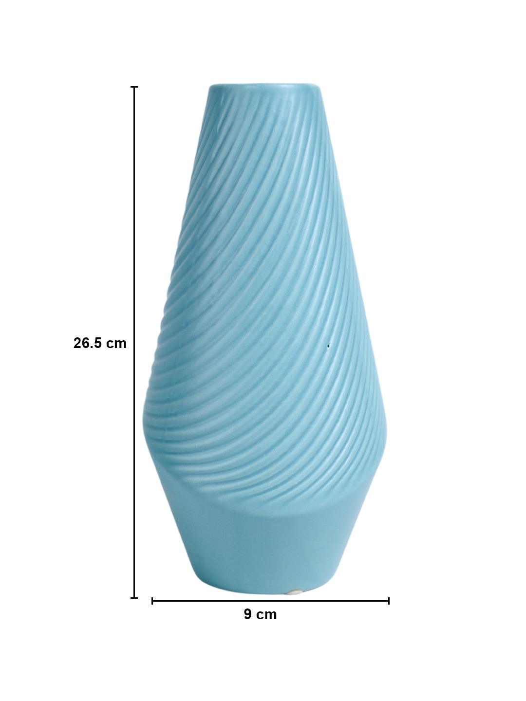 VON CASA Ceramic Sky Blue Vase - MARKET99