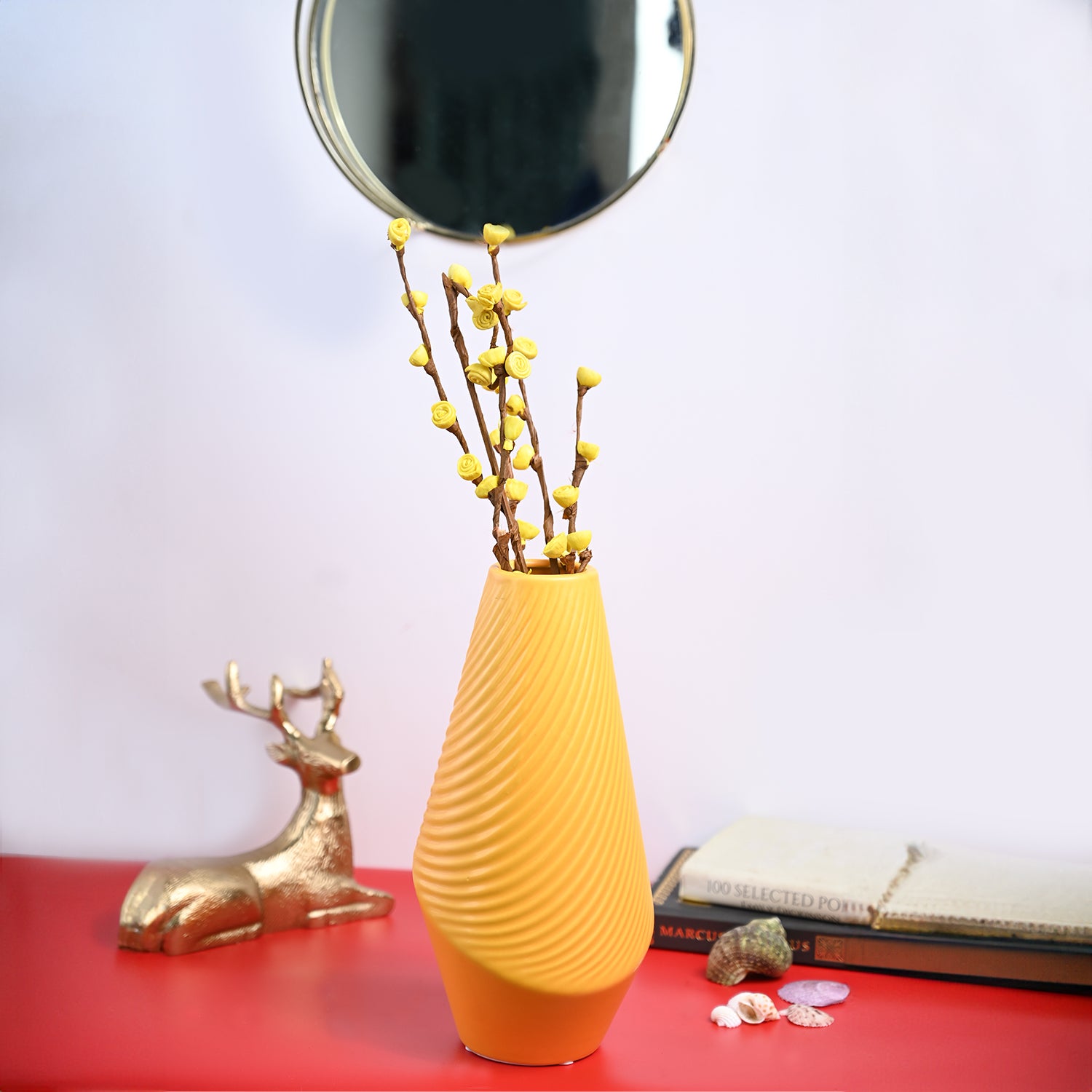 VON CASA Ceramic Yellow Vase