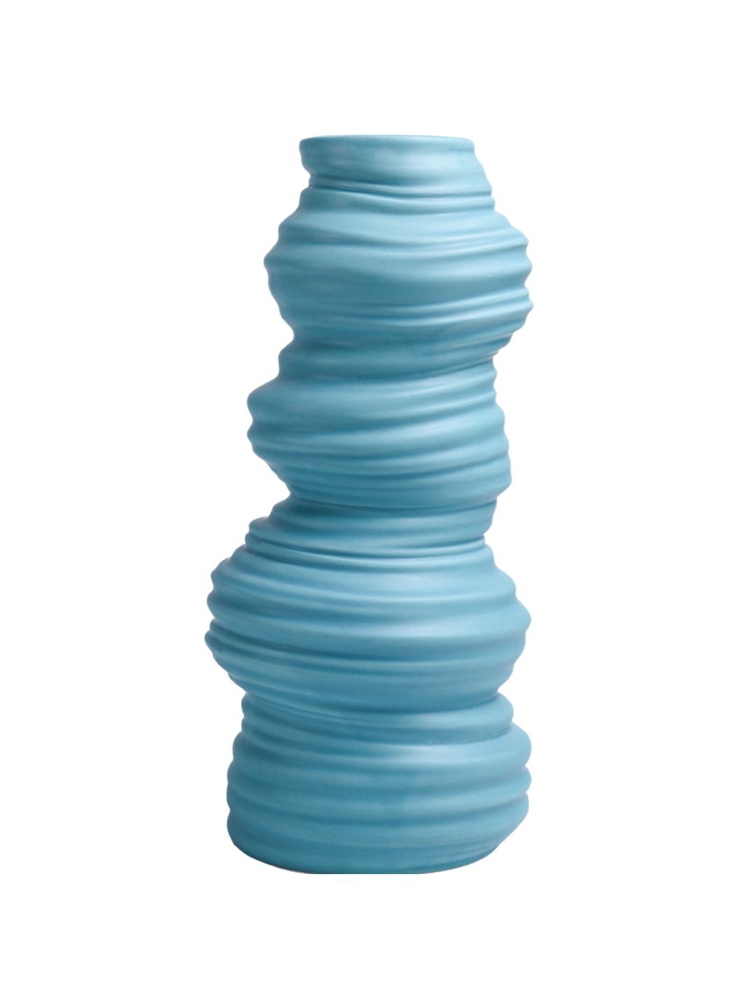 VON CASA Ceramic Sky Blue Vase - MARKET99