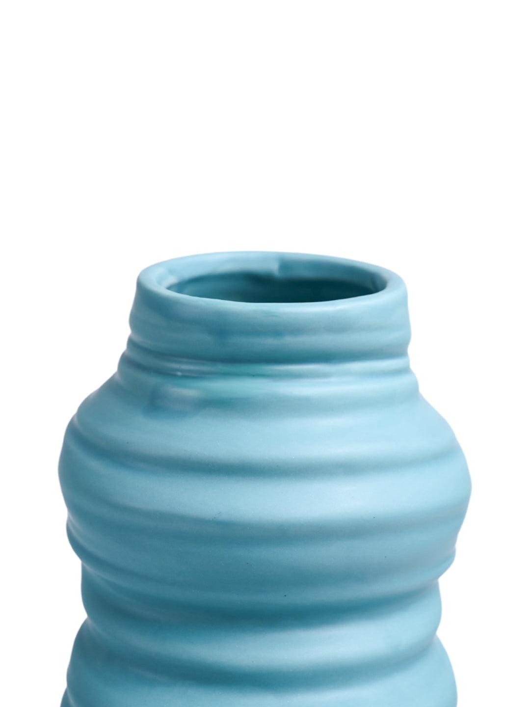 VON CASA Ceramic Sky Blue Vase - MARKET99