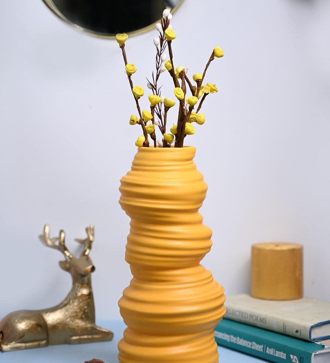 VON CASA Ceramic Yellow Vase - MARKET99