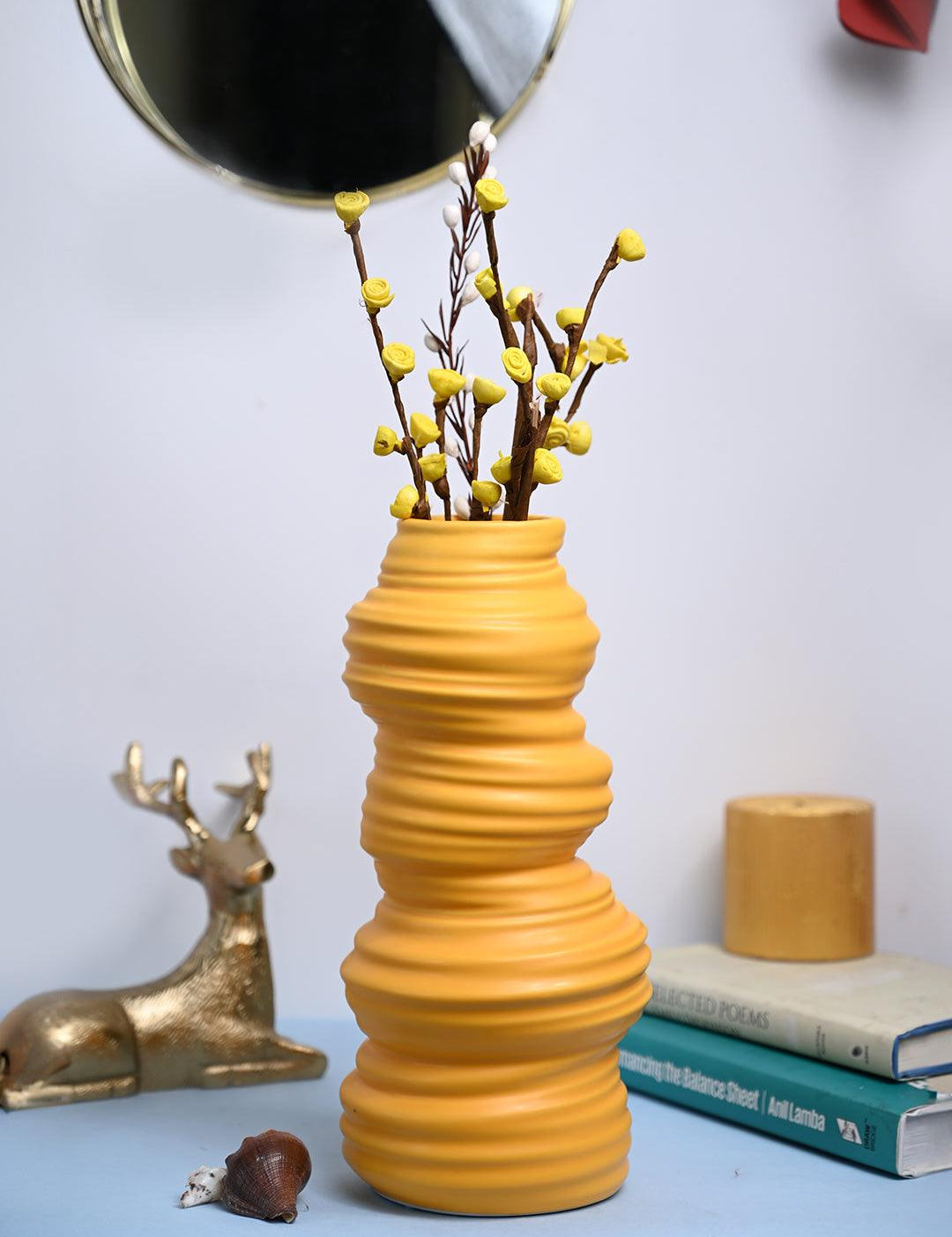 VON CASA Ceramic Yellow Vase - MARKET99