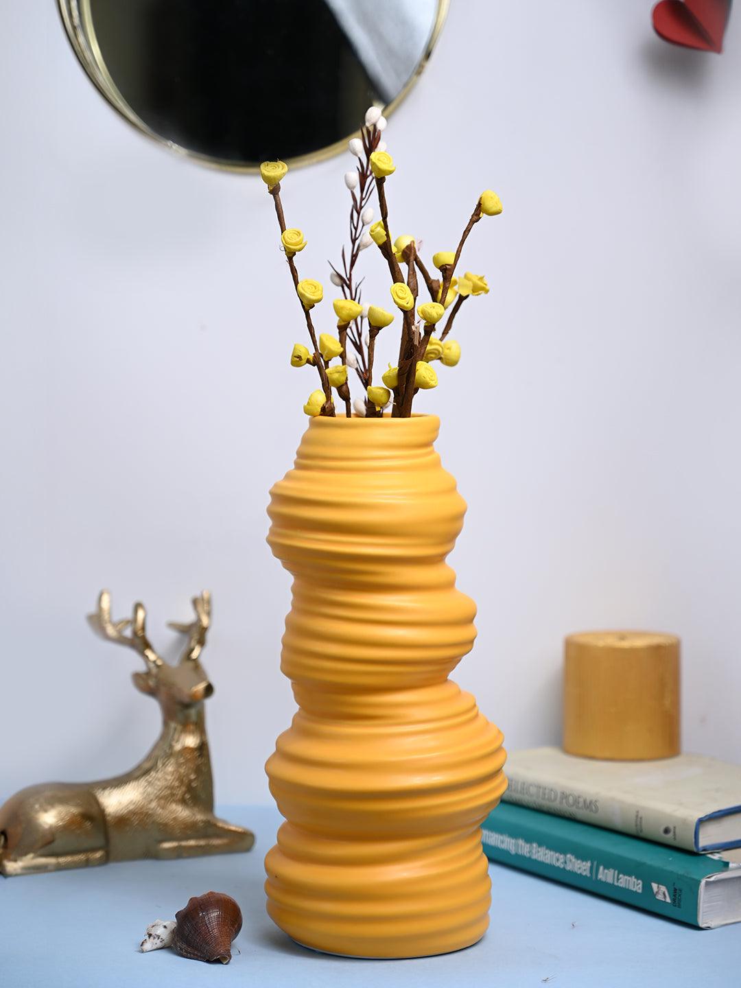 VON CASA Ceramic Yellow Vase - MARKET99