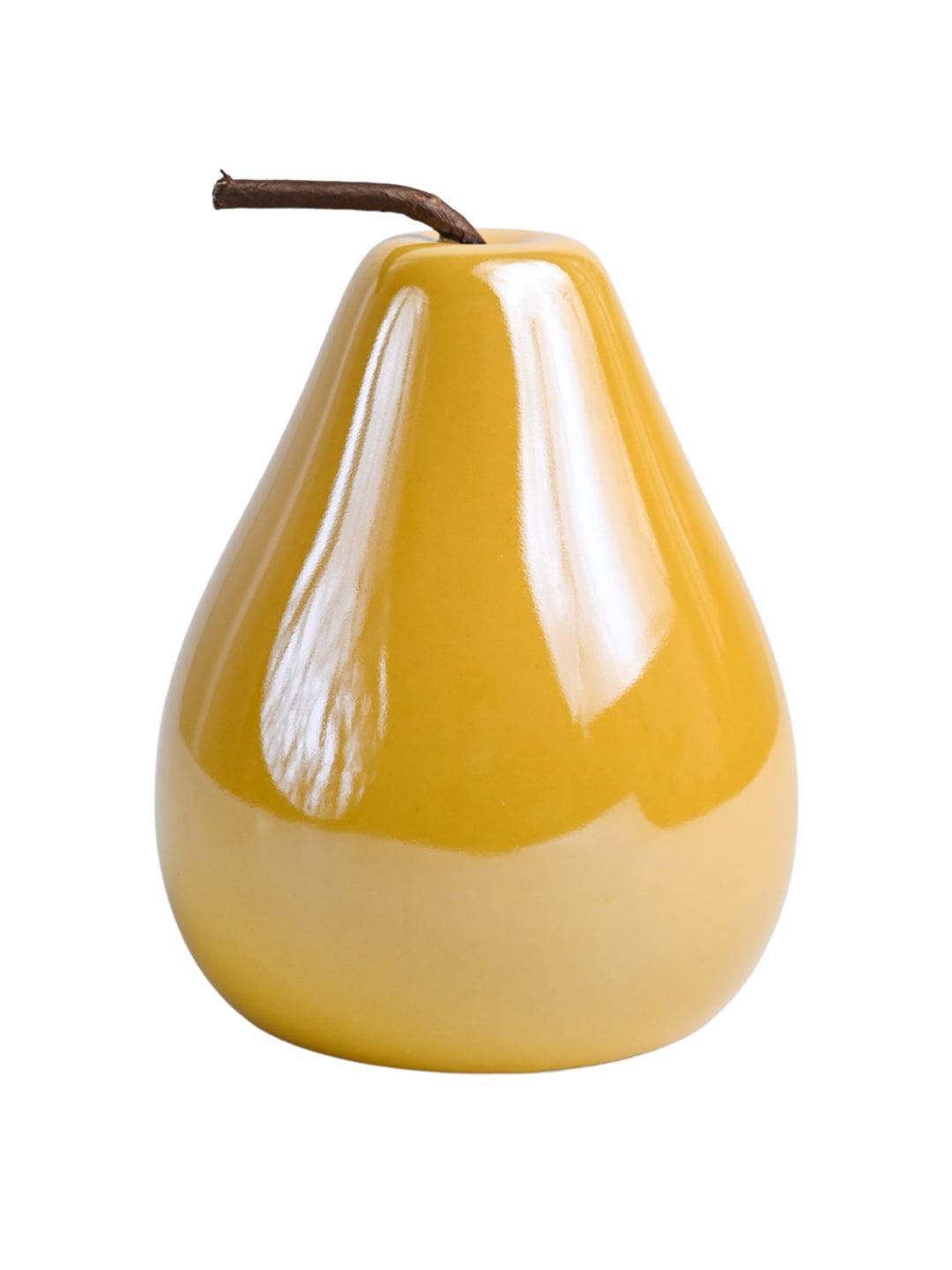 VON CASA Decorative Pear - Ceramic, Yellow - MARKET99