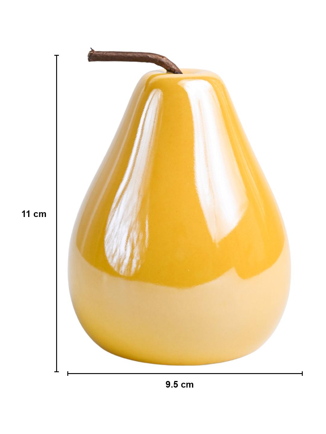 VON CASA Decorative Pear - Ceramic, Yellow - MARKET99