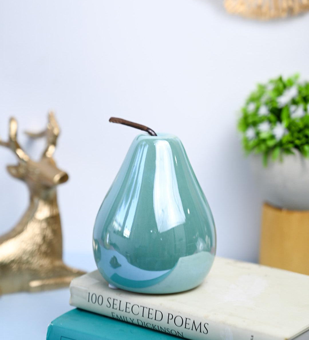 VON CASA Decorative Pear - Ceramic, Sky Blue - MARKET99