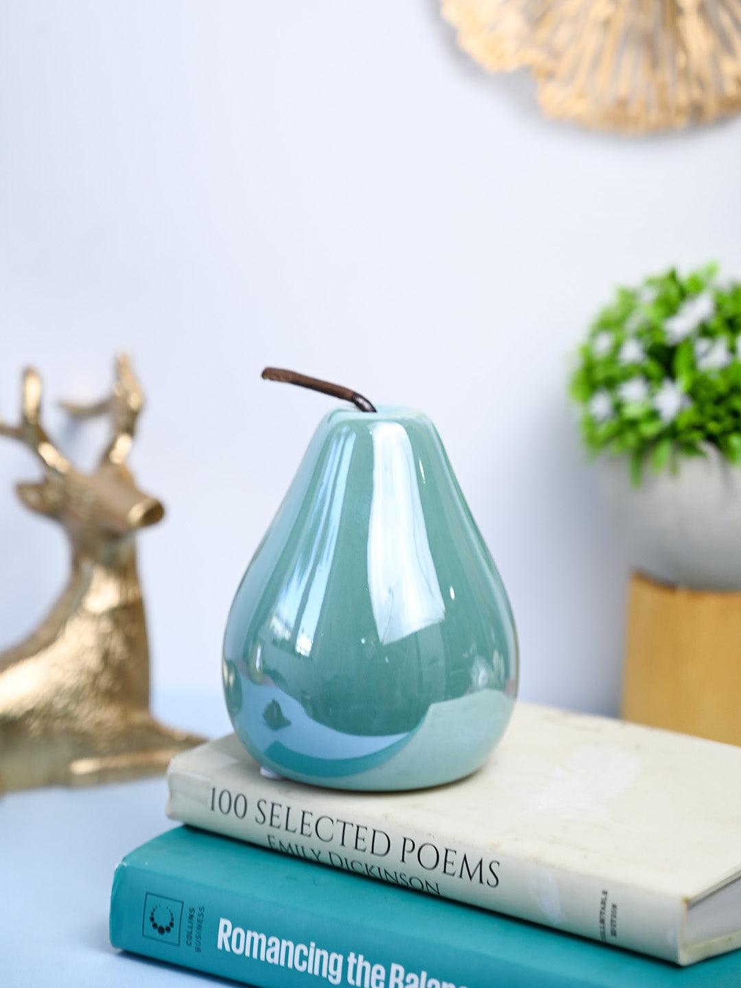 VON CASA Decorative Pear - Ceramic, Sky Blue - MARKET99