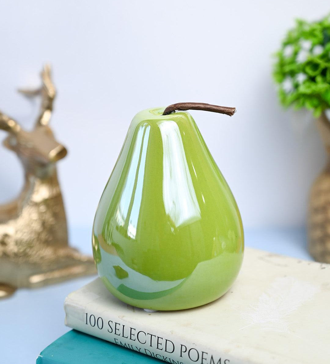VON CASA Decorative Pear - Ceramic, Green - MARKET99