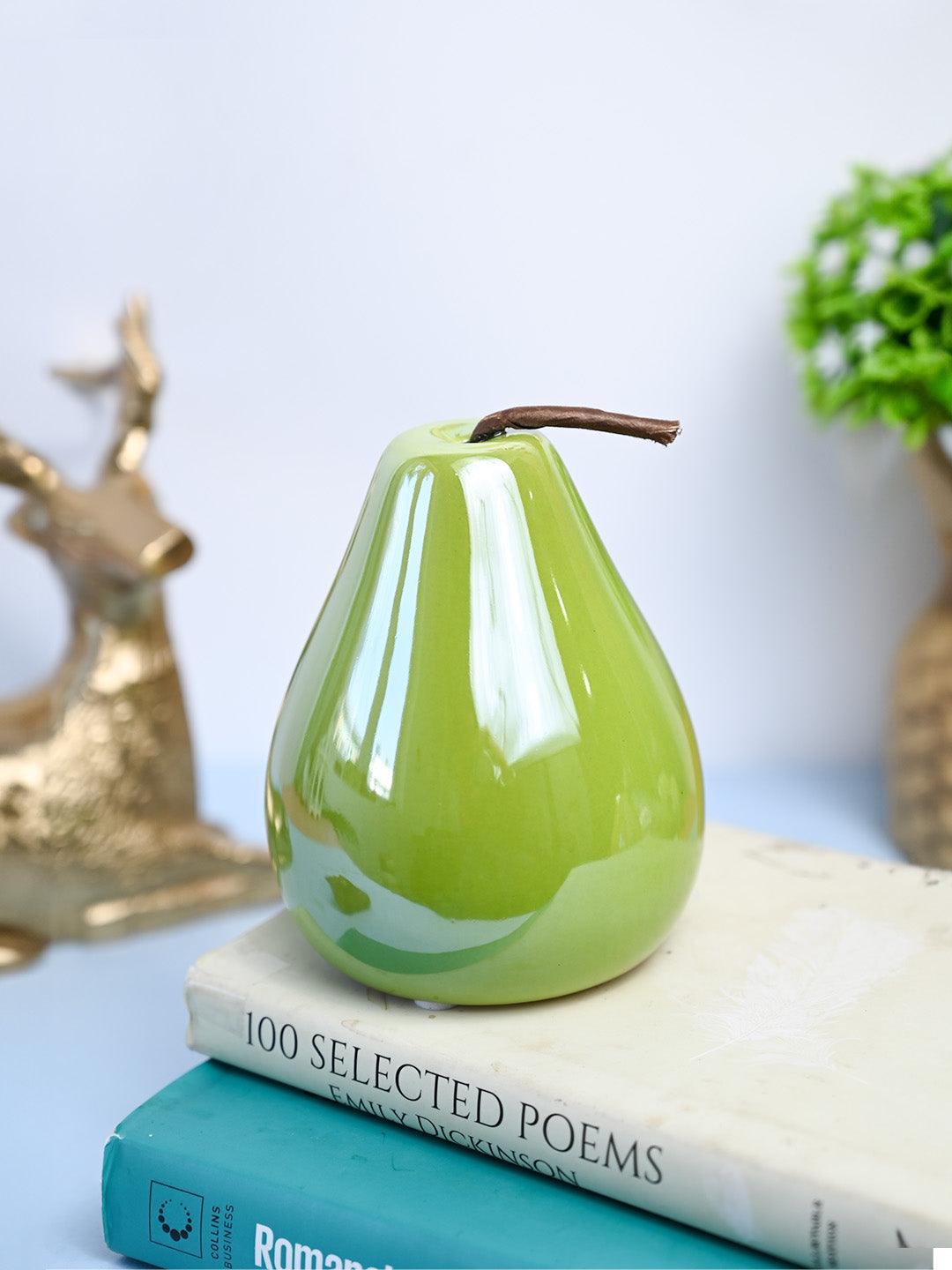 VON CASA Decorative Pear - Ceramic, Green - MARKET99