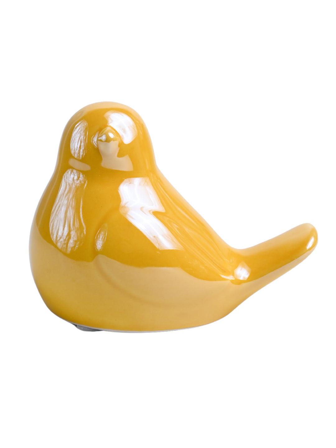 VON CASA Ceramic Decorative Bird - Yellow, Set Of 2 - MARKET99