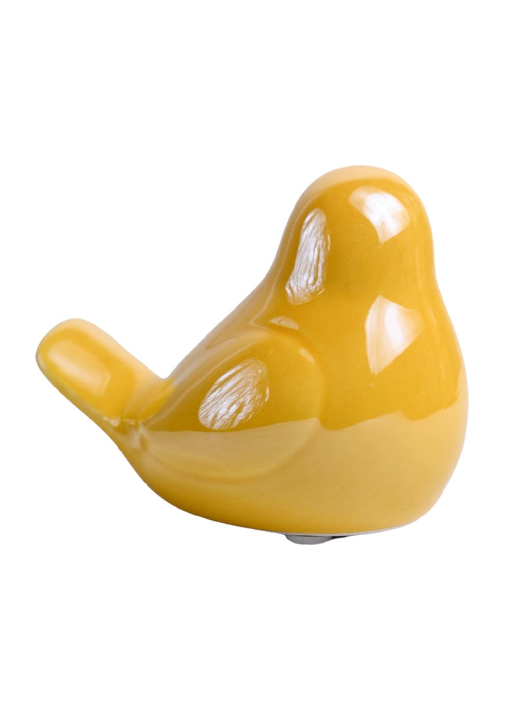 VON CASA Ceramic Decorative Bird - Yellow, Set Of 2 - MARKET99