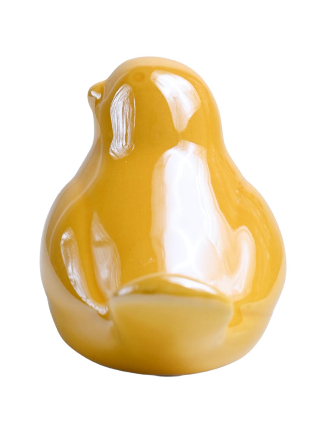 VON CASA Ceramic Decorative Bird - Yellow, Set Of 2 - MARKET99