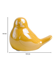 VON CASA Ceramic Decorative Bird - Yellow, Set Of 2 - MARKET99