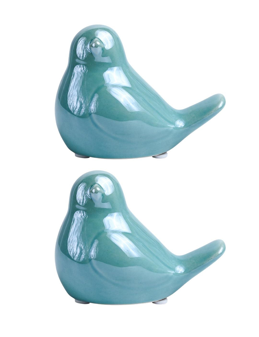 VON CASA Ceramic Decorative Bird - Skyblue, Set Of 2 - MARKET99