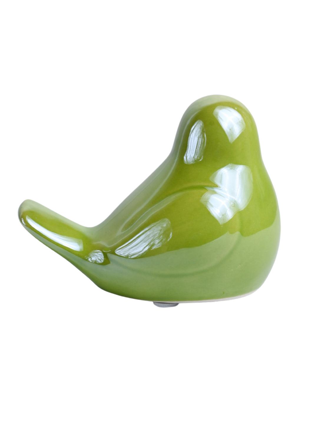 VON CASA Ceramic Decorative Bird - Green, Set Of 2 - MARKET99