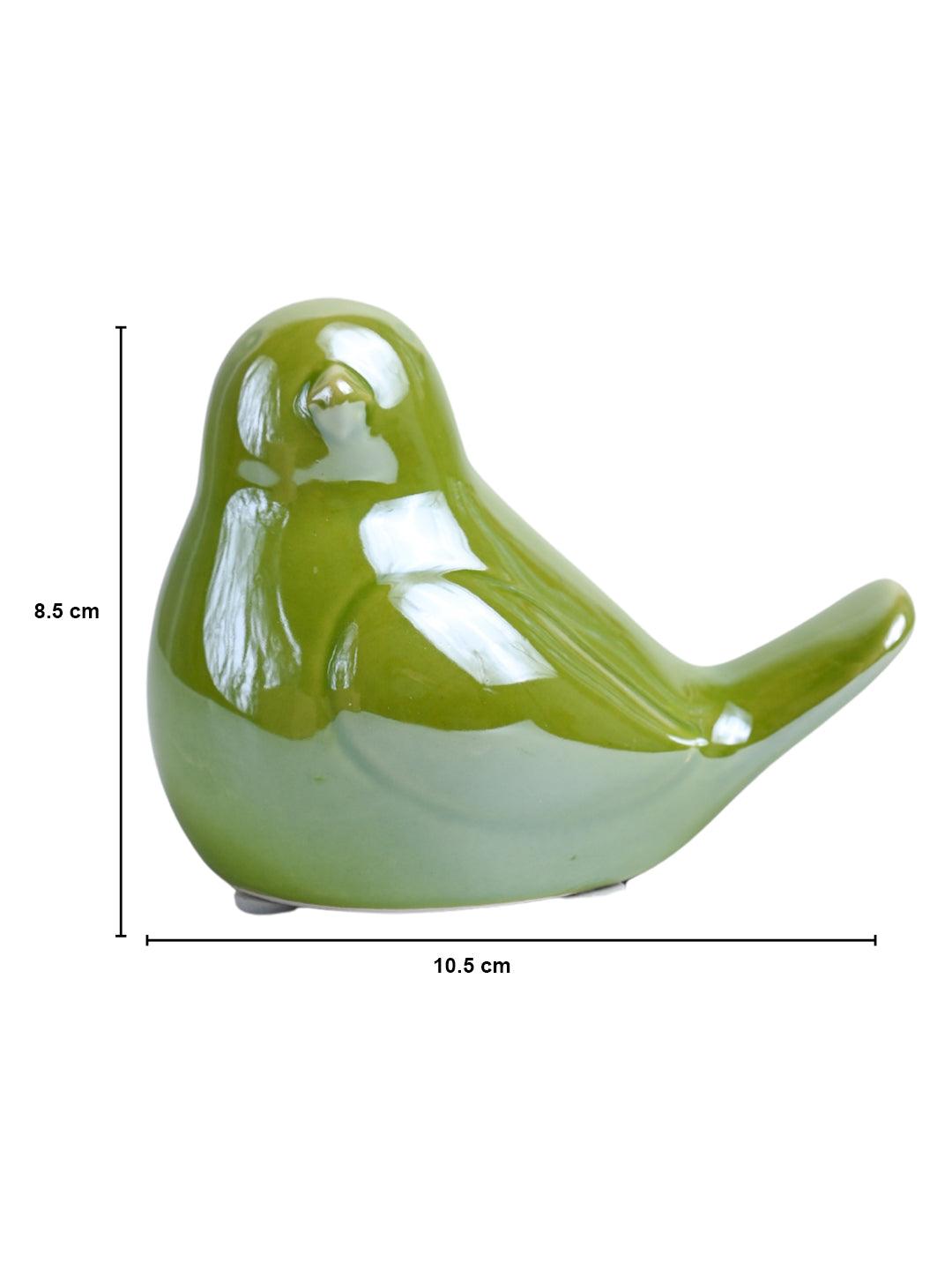 VON CASA Ceramic Decorative Bird - Green, Set Of 2 - MARKET99