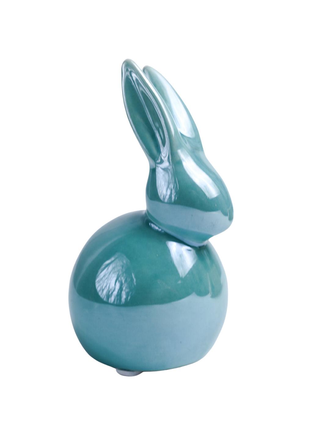 VON CASA Ceramic Decorative Rabbit - Skyblue, Set Of 2 - MARKET99