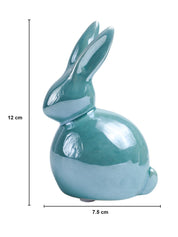 VON CASA Ceramic Decorative Rabbit - Skyblue, Set Of 2 - MARKET99