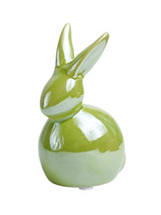 VON CASA Ceramic Decorative Rabbit - Green, Set Of 2 - MARKET99