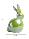 VON CASA Ceramic Decorative Rabbit - Green, Set Of 2 - MARKET99