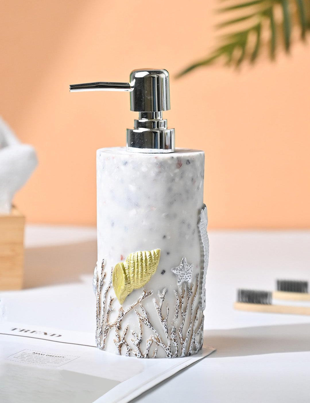 VON CASA Off White Soap Dispenser - 400Ml - MARKET99