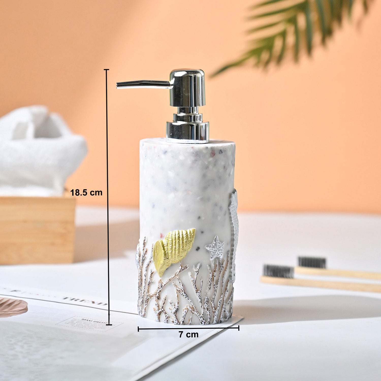 VON CASA Off White Soap Dispenser - 400Ml